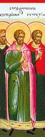 Santi Eutichio, vescovo di Gortina, Eutichiano osiomartire e Cassiano. - immagine