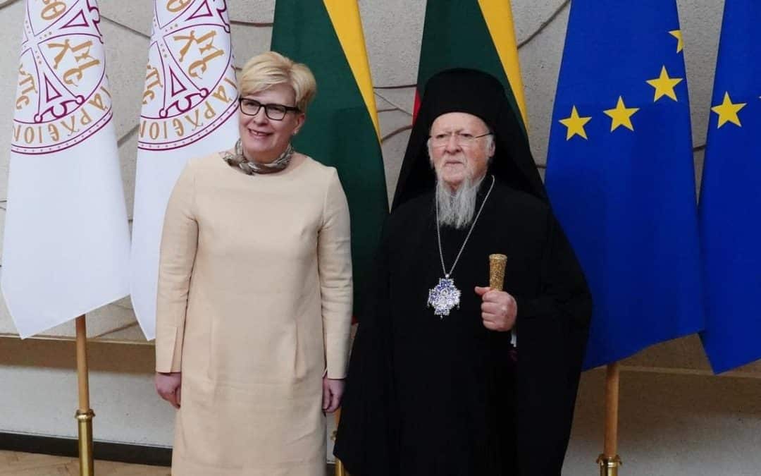 Incontro del Patriarca Ecumenico BARTOLOMEO con S. E. Il Primo Ministro della Repubblica di Lithuania